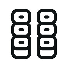 Poster - sushi roll ui icon, sushi set minimal line vector symbol