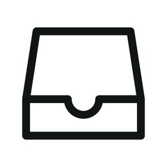 Poster - Pizza box UI icon, cardboard pizza box minimal line vector symbol
