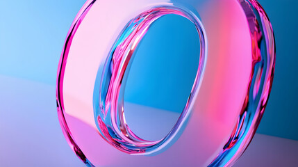 Glassy pink and blue letter 