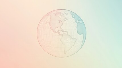 Aufkleber - This design features a clean outline of a globe, symbolizing international travel and global connections in a minimalist aesthetic. Generative AI