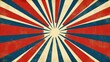 © Валерий Тодаренко - Retro-inspired red, white, and blue sunburst rays, fanning outward in bold lines, creating a vintage abstract background with a patriotic twist.
