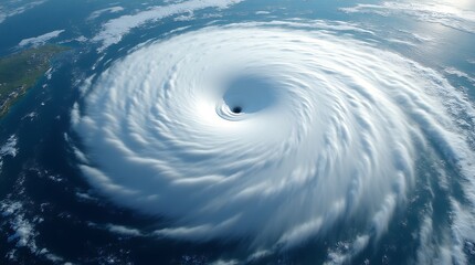 Powerful Hurricane Formation Captured from Satellite, Offering an Aerial View of Intense Weather Patterns and Atmospheric Dynamics