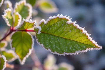 _. Frost-Tipped Leaves Early morning frost delicately outlining