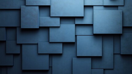 Fototapete - Cool slate blue panelled wall background with faint geometric patterns creating a calm and modern atmosphere ideal for offices or sleek residential interiors