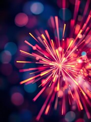 Colorful firework with bokeh backgroundabstract holiday background glitter dust particle Ultra realistic 