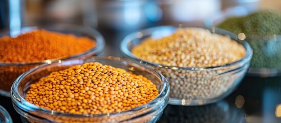 Poster - Variety Of Lentils Kept In Glass Bowl