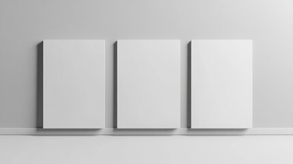 Aufkleber - Three blank mock up information boards in a white space ideal for showcasing text or images