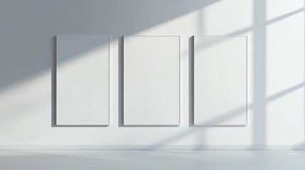 Aufkleber - Three blank mock up information boards in a white space ideal for showcasing text or images