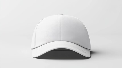 Aufkleber - White baseball cap mockup displayed on a plain white background for versatile design presentation