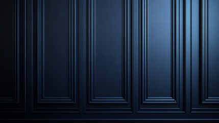 Poster - Deep navy blue panelled wall background with wide vertical panels and a matte finish giving a bold and sophisticated appearance perfect for modern or industrial interior designs