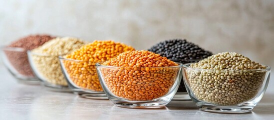 Poster - Variety Of Lentils Kept In Glass Bowl