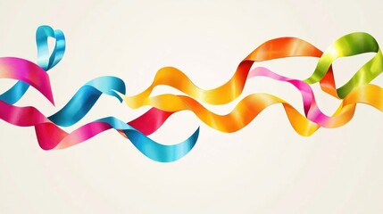 Aufkleber - Vibrant business card design adorned with colorful ribbons for a festive touch