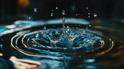 Aufkleber - Macro shot of a water drop creating a splash