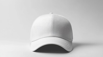 Aufkleber - White baseball cap mockup displayed on a plain white background for versatile design presentation