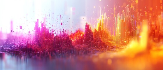Aufkleber - 3D rendering of an abstract data analytics concept on a light backdrop, modern design, sleek and vibrant aesthetics, visually engaging composition