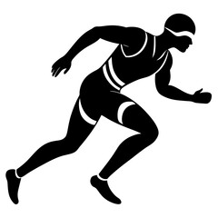 Canvas Print - Track and Field Player Silhouette Vector Design.