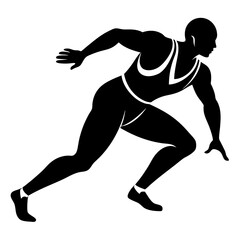 Canvas Print - Track and Field Player Silhouette Vector Design.