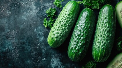 Aufkleber - Fresh cucumber image highlighting a healthy eating concept ideal for vegetarian themes