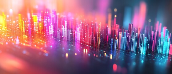 Leinwandbilder - Abstract visualization of data analytics with vibrant colors on a light backdrop, 3D rendering, contemporary design, engaging and modern graphics