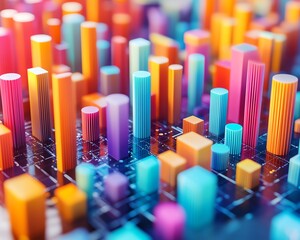 Poster - light background featuring an abstract representation of data analytics, 3d rendering, modern and or