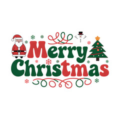 Wall Mural - Christmas themed isolated on transparent background for illustration and t-shirt printing