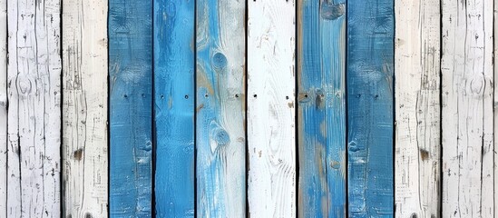 Poster - Blue And White Wood Background