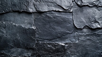 Aufkleber - Dark gray anthracite stone texture on a wall or terrace slab resembling slate or concrete suitable for background or banner use