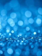 Blue glittering bokeh background with shining light glitter dust particle Ultra realistic 