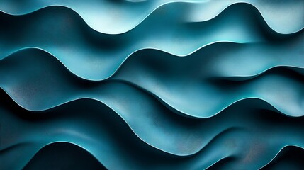 Fototapete - Futuristic teal tech wall with organic interlocking patterns and a satin finish giving off a modern and calming vibe ideal for innovative home interiors
