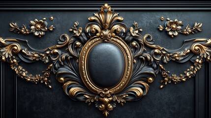 Poster - Grand luxury wall with classic Victorian patterns lavish textures and vintage accents ideal for creating a sophisticated and nostalgic atmosphere