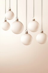Wall Mural - hanging christmas balls on subtle background