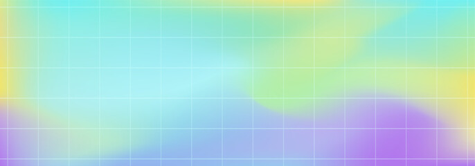 Poster - Retro blurred background, liquid aura backdrop in Y2K aesthetic with abstract texture of defocused aura and grid pattern. Vector illustration. Valentine Day's banner.
