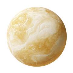 Wall Mural - venus soft yellow planet with thick clouds swirling around it isolated on transparent background