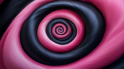 Sticker - Pink and black swirls are creating a mesmerizing abstract vortex background, perfect for projects related to illusions, technology, and modern art