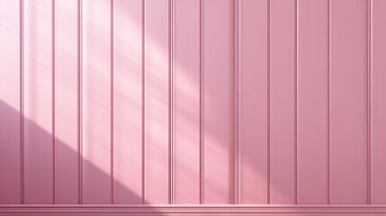 Poster - Light pastel pink panelled wall background with narrow vertical panels and soft shadows giving a delicate and feminine touch ideal for chic or bohoinspired interior designs