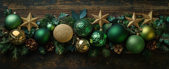 The Festive Green Ornament Display