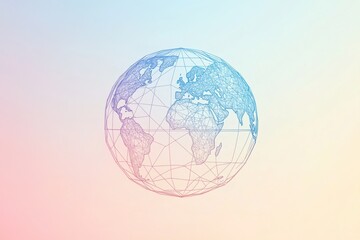 Fototapete - The clean outline of a globe emphasizes international travel, highlighting connections between diverse countries and cultures worldwide. Generative AI
