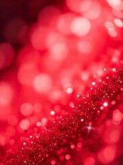 Red abstract background with bokeh defocused lights and stars glitter dust particle Ultra realistic 