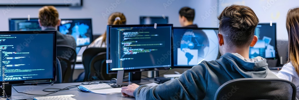 Ethical hacking course with students learning to identify and mitigate ...