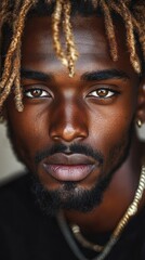 Poster - A man with a beard and dreadlocks is looking at the camera