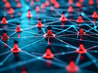 Network Diagram with Compromised Node Symbolizing Fraud Detection Concept