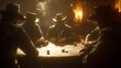 © Jakkarin - Cowboys Playing Cards in Wild West Saloon - Capturing the Lively Atmosphere with Ultra-Detailed, Cinematic Light