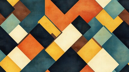 Poster - Contemporary geometric pattern Continuous design illustration Decorative texture Mosaic background