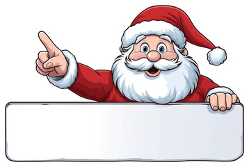 Wall Mural - PNG Santa Claus illustration pointing finger.