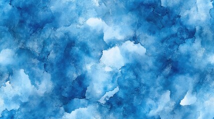 Poster - Alcohol Ink Denim Tie dye Artwork Seamless Watercolor Background Pattern Creative Vivid Clouds Canvas Trendy Ocean Watercolor Design Seamless Watercolor Pattern
