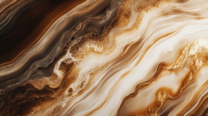 Poster - 3D rendering of a brown marble effect background