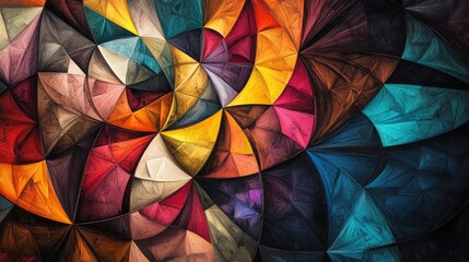 Poster - Colorful abstract wallpaper showcasing intricate geometric designs