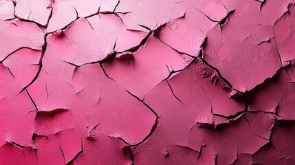 Poster - Abstract background featuring a cracked surface in shades of pink 3D illustration