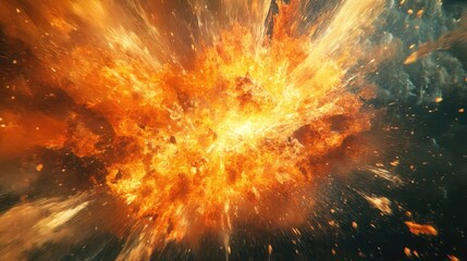 Poster - Conceptual artwork depicting an explosion showcasing dynamic energy and vibrant imagery