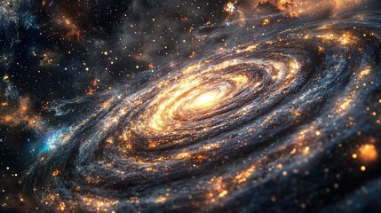 Poster - Galaxy in a 3D cartoon rendering